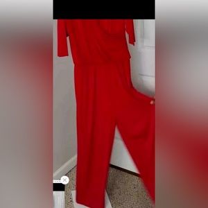 Red Plus I’ve Stylish Jumpsuit size 18 W 3/4 sleeves